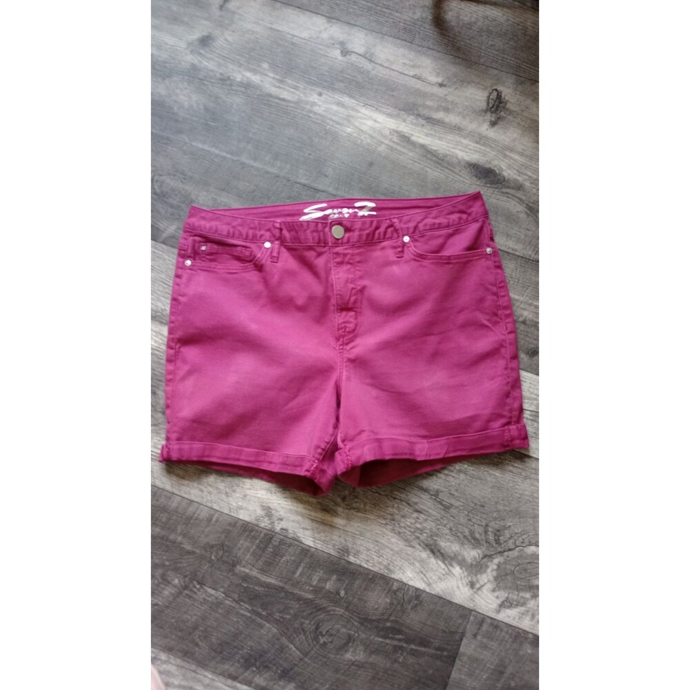 Seven7 Womens 16 Magenta Haze Cuffed Seam Denim Shirts